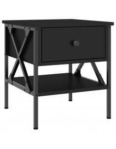 Comodino Nero 40x42x45 cm in Legno Multistrato 2