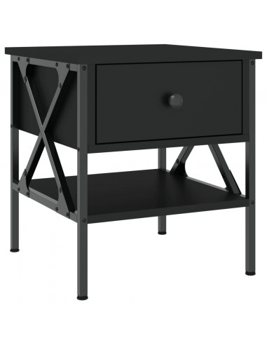 Comodino Nero 40x42x45 cm in Legno Multistrato