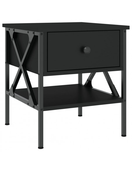 Comodino Nero 40x42x45 cm in Legno Multistrato