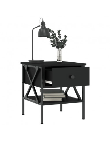 Comodino Nero 40x42x45 cm in Legno Multistrato