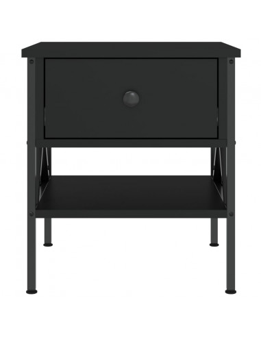 Comodino Nero 40x42x45 cm in Legno Multistrato