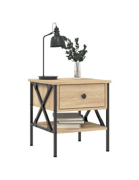 Comodino Rovere Sonoma 40x42x45 cm in Legno Multistrato