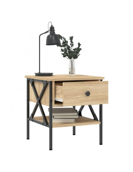 Comodino Rovere Sonoma 40x42x45 cm in Legno Multistrato