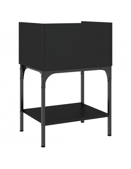 Comodino Nero 40,5x31x60 cm in Legno Multistrato