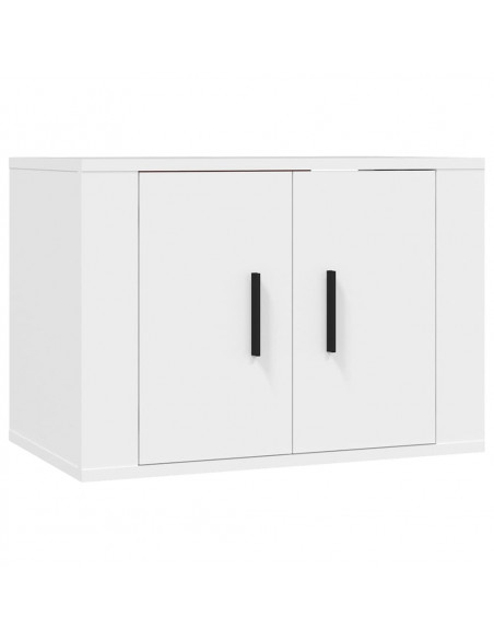 Set di Mobili Porta TV 2 pz Bianco in Legno Multistrato