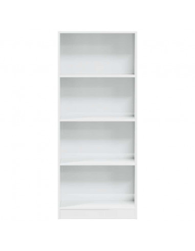 Libreria Bianco Lucido 60x24x143 cm in Legno Multistrato