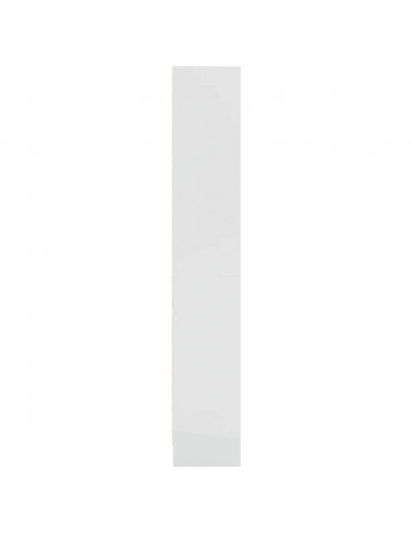 Libreria Bianco Lucido 60x24x143 cm in Legno Multistrato