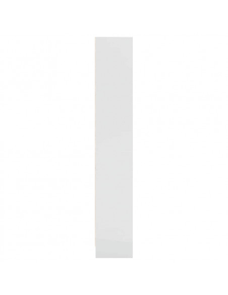 Libreria Bianco Lucido 60x24x143 cm in Legno Multistrato