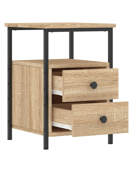 Comodini 2pz Rovere Sonoma 34x35,5x50 cm in Legno Multistrato