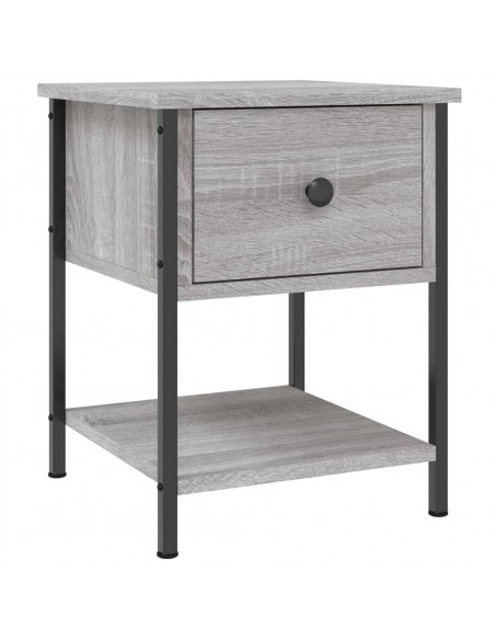 Comodino Grigio Sonoma 34x35,5x45 cm in Legno Multistrato