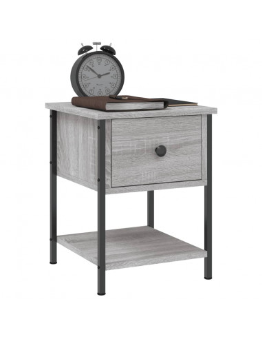 Comodino Grigio Sonoma 34x35,5x45 cm in Legno Multistrato