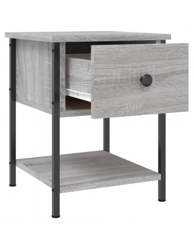 Comodino Grigio Sonoma 34x35,5x45 cm in Legno Multistrato