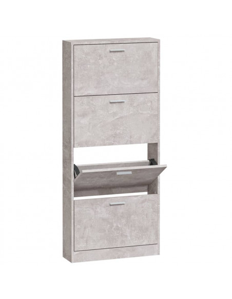 Scarpiera Grigio Cemento 59x17x150 cm in Legno Multistrato