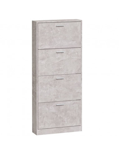 Scarpiera Grigio Cemento 59x17x150 cm in Legno Multistrato