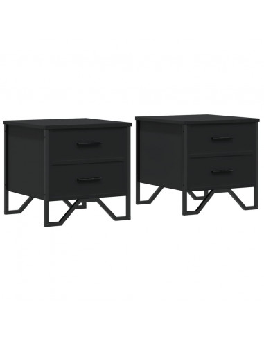 Comodini 2 pz Neri 40x41x40 cm in Truciolato