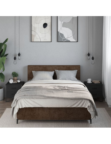 Comodini 2 pz Neri 40x41x40 cm in Truciolato