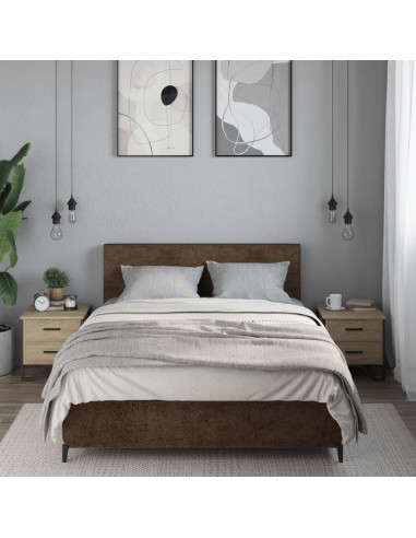 Comodini 2 pz Rovere Sonoma 40x41x40 cm in Legno Multistrato