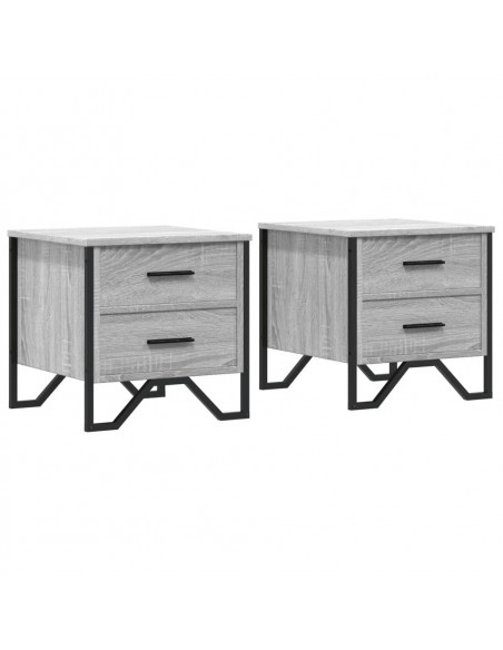 Comodini 2 pz Grigio Sonoma 40x41x40 cm in Truciolato