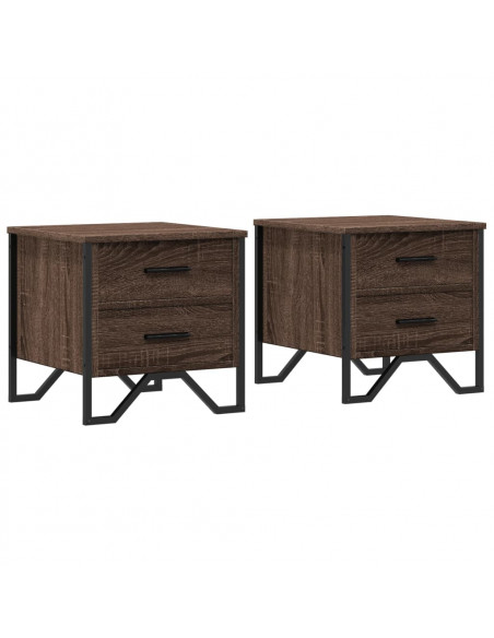 Comodini 2 pz Rovere Marrone 40x41x40 cm in Legno Multistrato