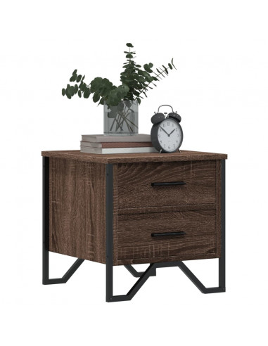 Comodini 2 pz Rovere Marrone 40x41x40 cm in Legno Multistrato