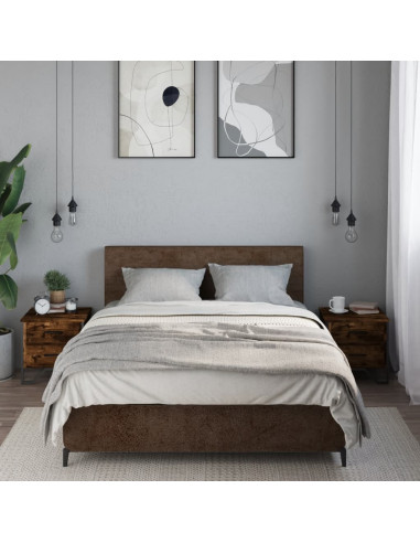 Comodini 2 pz Rovere Fumo 40x41x40 cm in Truciolato