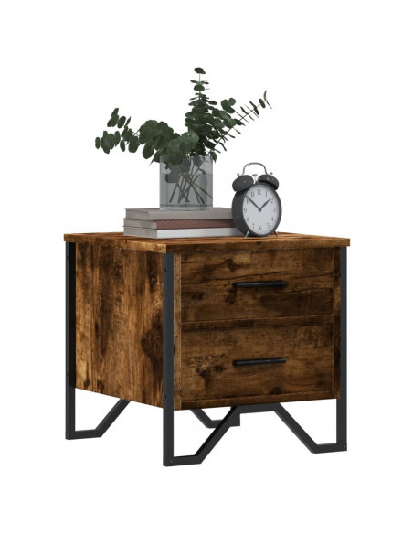 Comodini 2 pz Rovere Fumo 40x41x40 cm in Truciolato