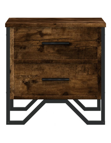 Comodini 2 pz Rovere Fumo 40x41x40 cm in Truciolato