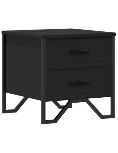 Comodino Nero 40x41x40 cm in Truciolato