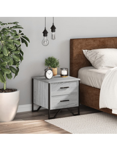 Comodino Grigio Sonoma 40x41x40 cm in Truciolato