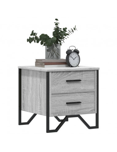 Comodino Grigio Sonoma 40x41x40 cm in Truciolato