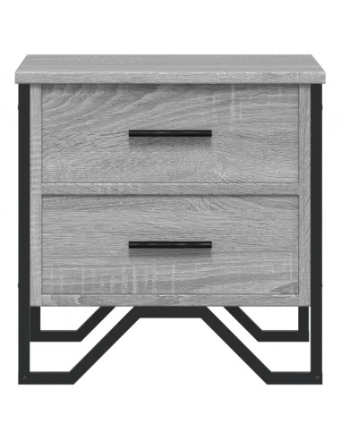 Comodino Grigio Sonoma 40x41x40 cm in Truciolato