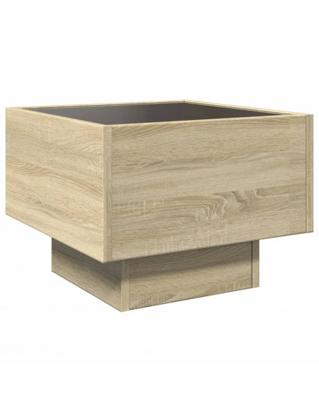 Comodino con LED Infinity Rovere Sonoma 40x40x30 cm