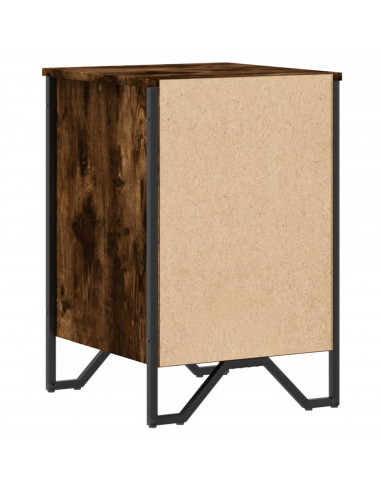 Comodino Rovere Fumo 40x41x60 cm in Legno Multistrato