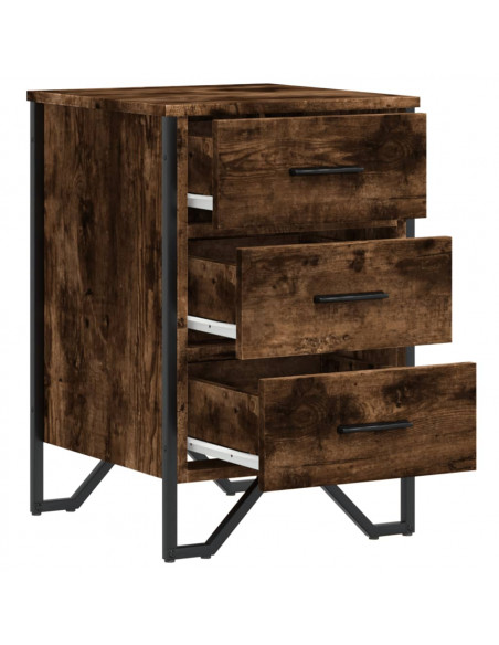 Comodino Rovere Fumo 40x41x60 cm in Legno Multistrato