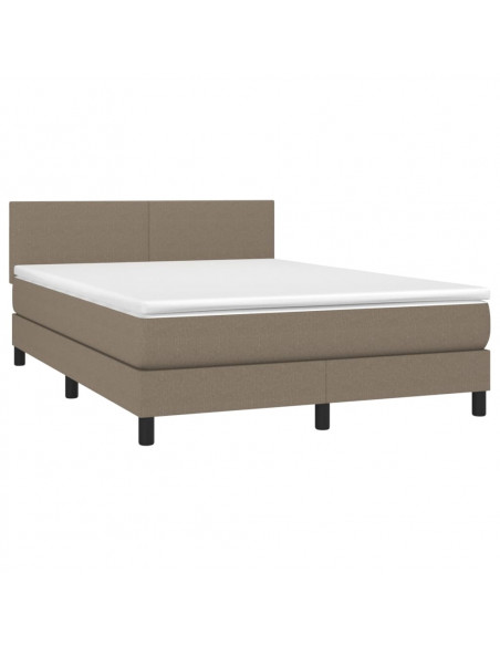 Giroletto a Molle con Materasso Tortora 140x190 cm in Tessuto