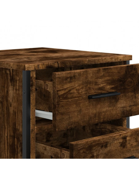 Comodino Rovere Fumo 40x41x60 cm in Legno Multistrato