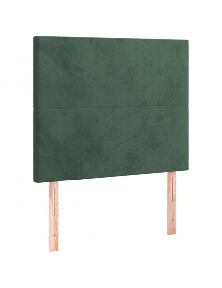 Testiera 2 pz Verde scuro 90x5x78/88 cm in Velluto