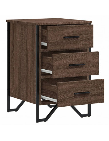 Comodino Rovere Marrone 40x41x60 cm in Legno Multistrato