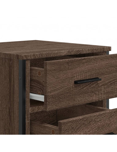 Comodino Rovere Marrone 40x41x60 cm in Legno Multistrato