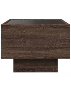 Comodino con LED Infinity Rovere Marrone 40x40x30 cm 2