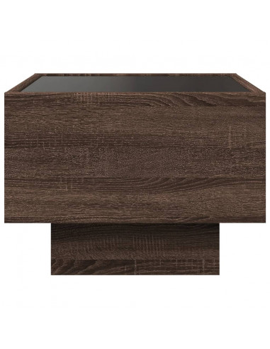 Comodino con LED Infinity Rovere Marrone 40x40x30 cm