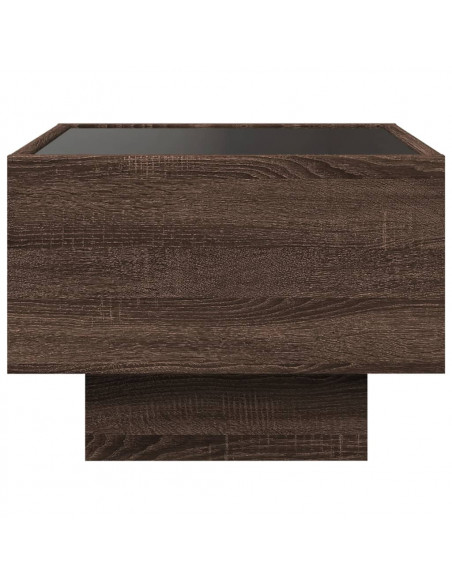 Comodino con LED Infinity Rovere Marrone 40x40x30 cm