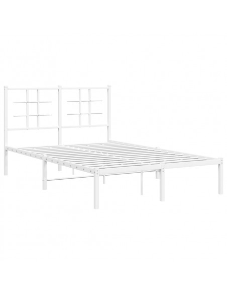 Giroletto con Testiera in Metallo Bianco 120x200 cm