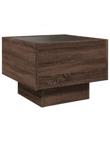 Comodino con LED Infinity Rovere Marrone 40x40x30 cm