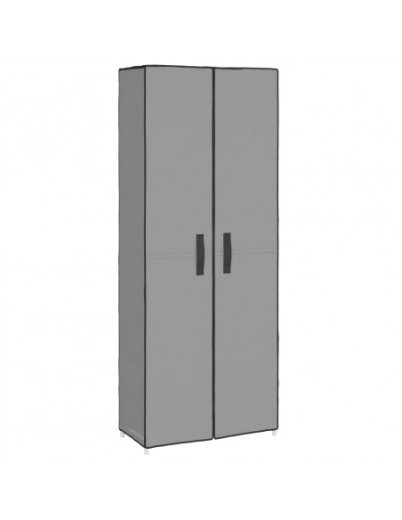 Scarpiera Grigia 60x30x166 cm Tessuto