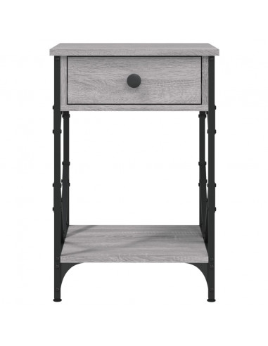 Comodino Grigio Sonoma 40x42x60 cm in Legno Multistrato
