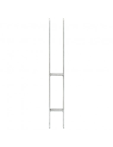 Picchetti per Recinzione 2 pz Argento 7x6x60 cm Acciaio Zincato