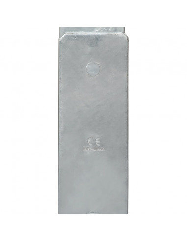 Picchetti per Recinzione 2 pz Argento 7x6x60 cm Acciaio Zincato