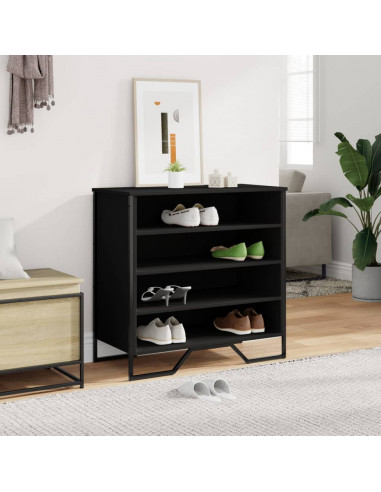 Scarpiera Nera 80x38x78 cm in Truciolato