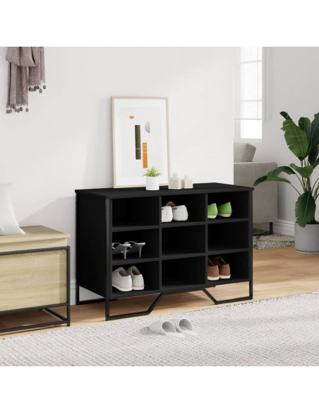 Scarpiera Nera 90x38x61,5 cm in Truciolato